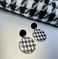 Houndstooth Statement Earrings – Timeless Elegance with a Modern Twist - Thumbnail 2