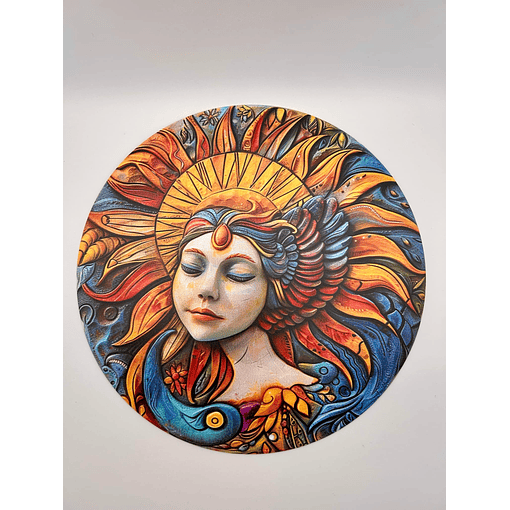 Sun Goddess Decorative Wall Plaque – A Burst of Color and Tranquility