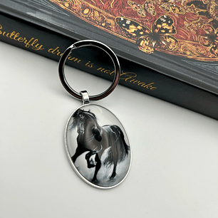 Majestic Black Horse Keychain