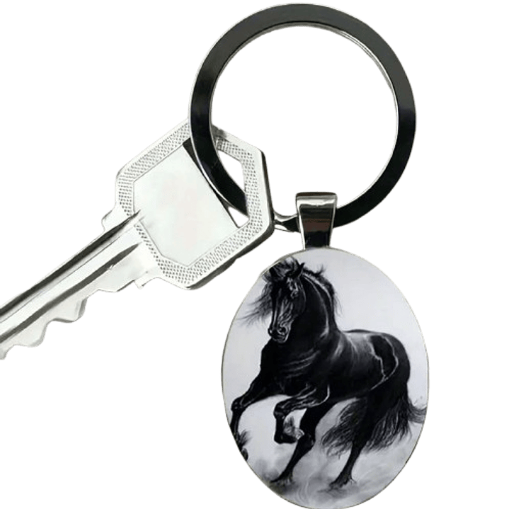 Majestic Black Horse Keychain 3