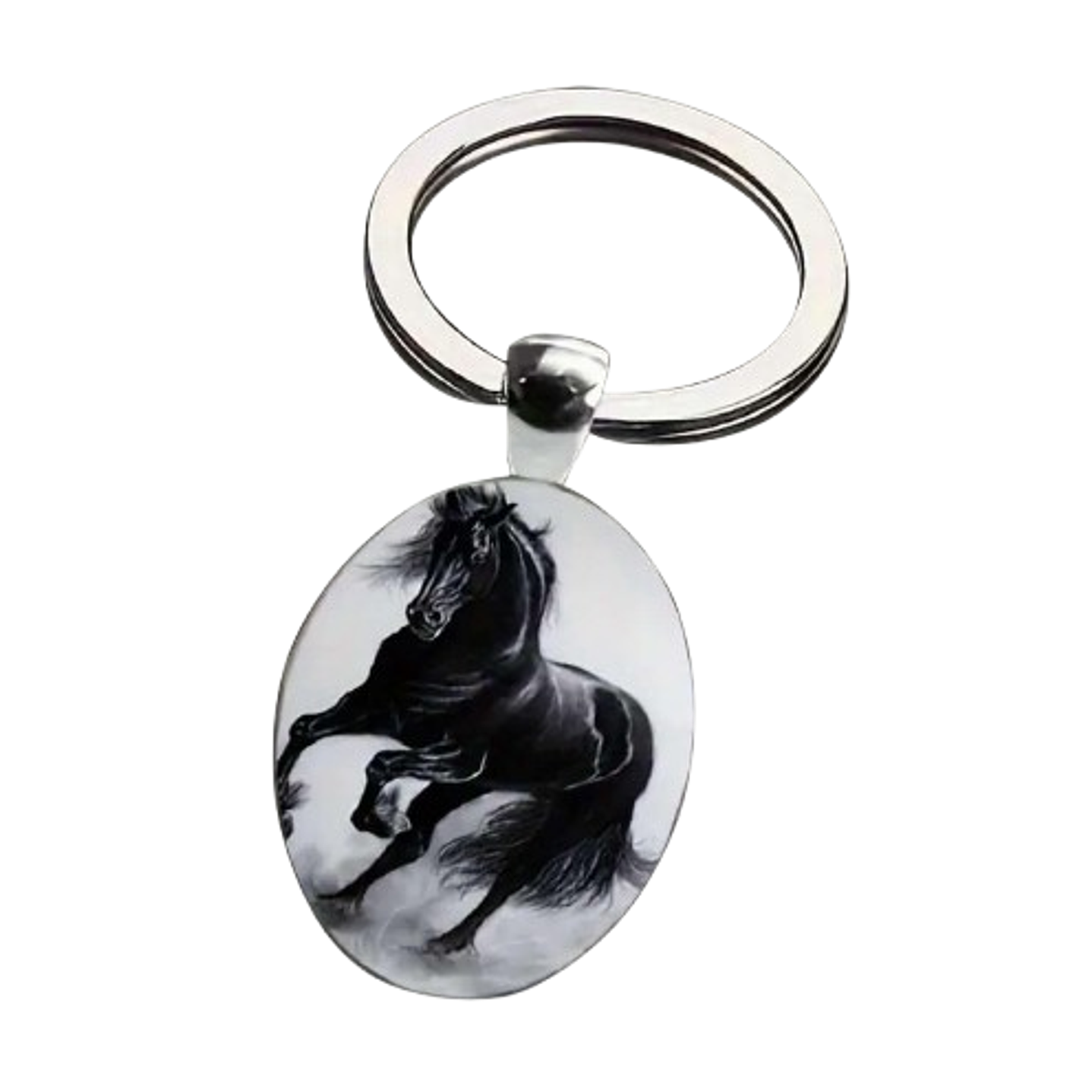 Majestic Black Horse Keychain 1