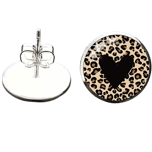 Leopard Print Heart Earrings