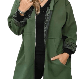 Classic Green Hooded Zip-Up Jacket