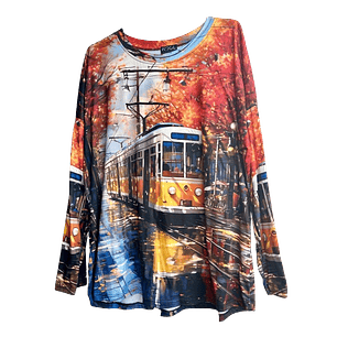 Vintage Autumn Tram Sweater