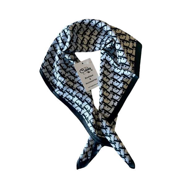 Classic Monochrome Silk Scarf 1