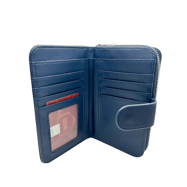 Coveri Collection Navy Leather Wallet 3