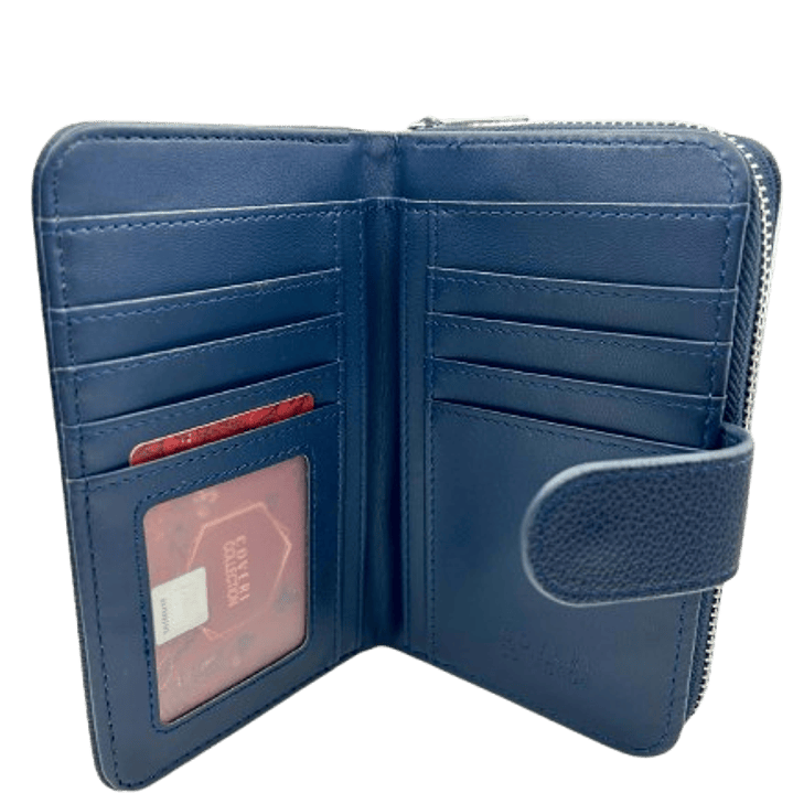 Coveri Collection Navy Leather Wallet 3