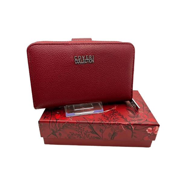 Coveri Collection Deep Red Leather Wallet 1