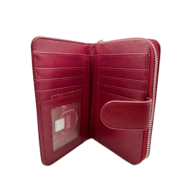 Coveri Collection Deep Red Leather Wallet 3