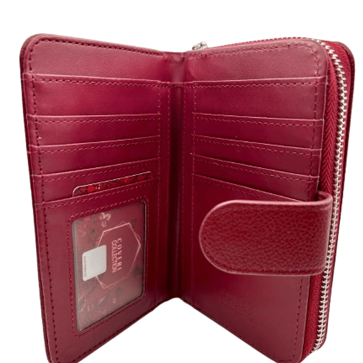 Coveri Collection Deep Red Leather Wallet 3