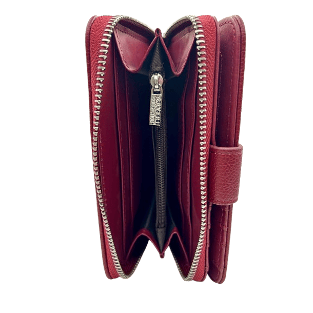 Coveri Collection Deep Red Leather Wallet 5