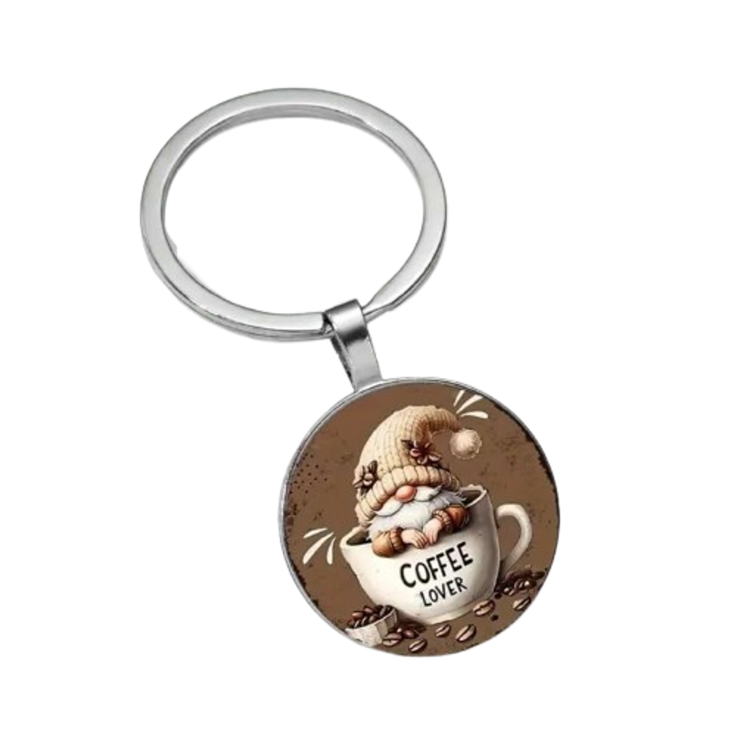 Coffee Lover Gnome Keychain 1