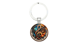 Musical Harmony Steel Keychain