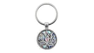 Lotus Flower steel keychain