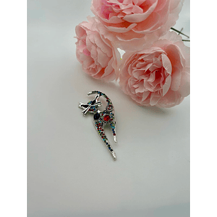 Vibrant Cat Crystal Brooch