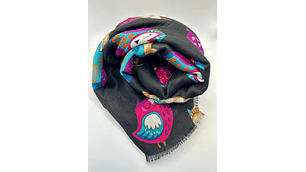 Foulard à imprimé hibou fantaisiste