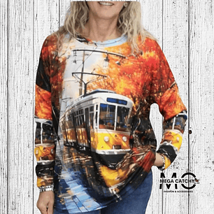 Vintage Autumn Tram Sweater