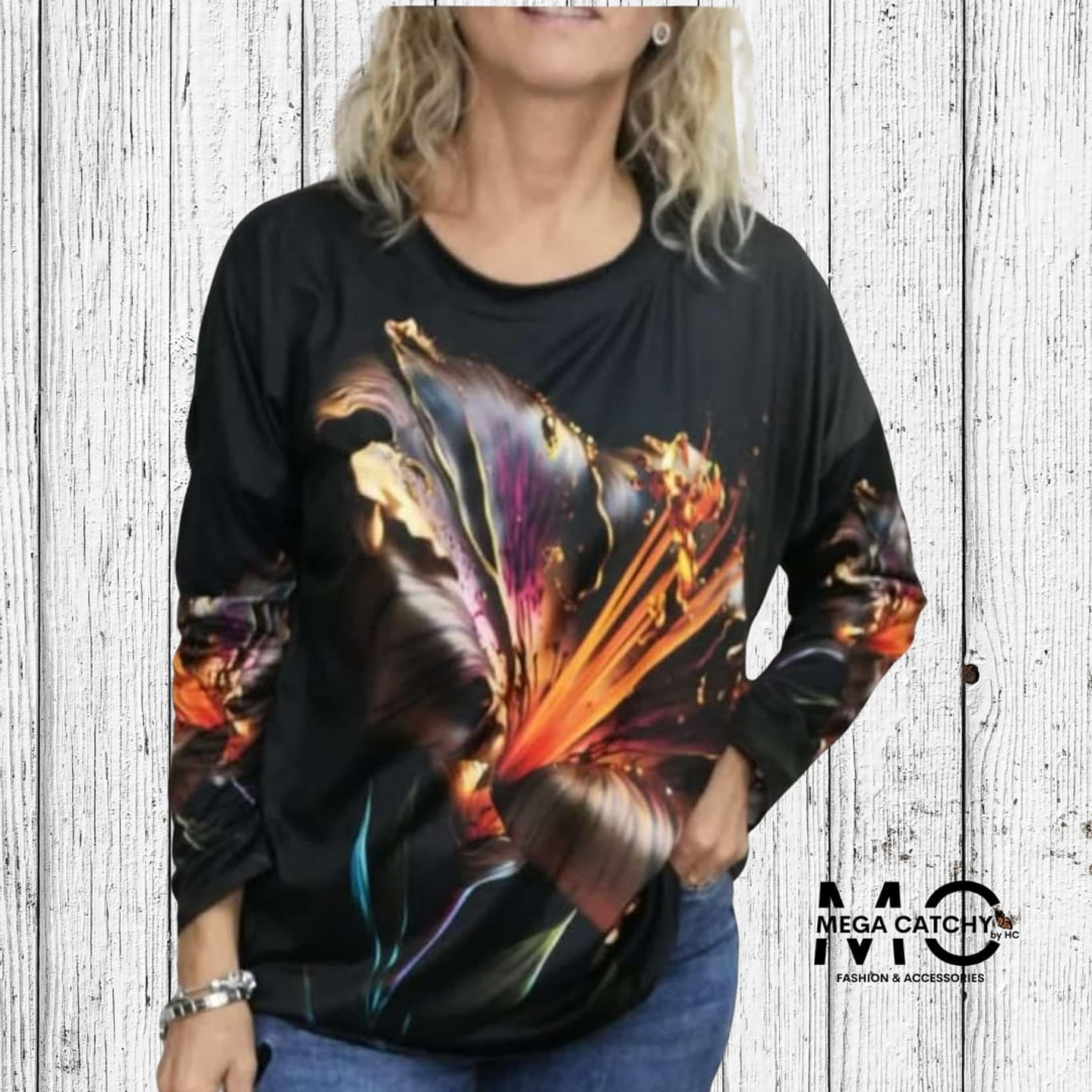 Midnight Bloom Artistic Sweater 1