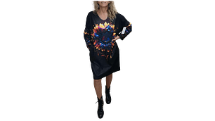 Vivid Sunburst Long-Sleeve Tunic Dress