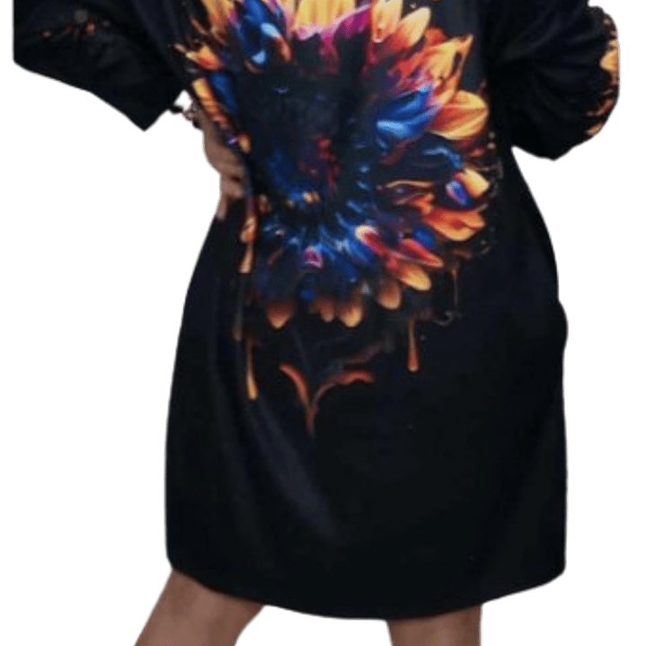 Vivid Sunburst Long-Sleeve Tunic Dress 2