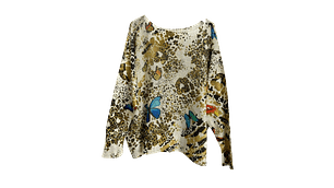 Blusa de malha com estampa de leopardo e borboleta Wild Elegance