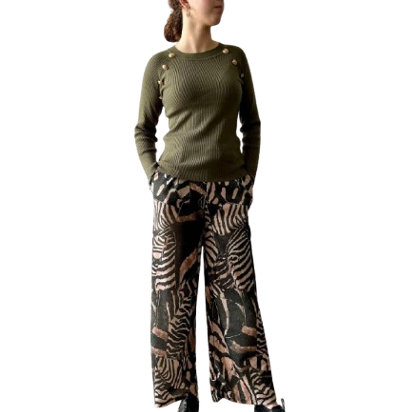 Wide-Leg Animal Print Trousers 6