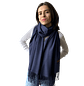 Elegant Navy Blue Cashmere Scarf - thumbnail 1