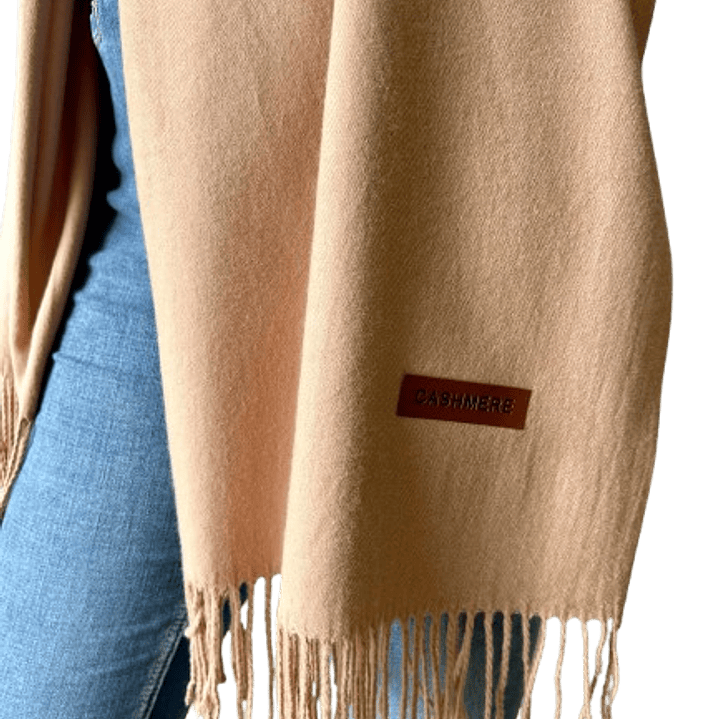 Classic Camel Beige Cashmere Scarf 2