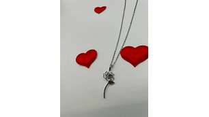 Collier Élégance Rose – Acier Inoxydable Argenté