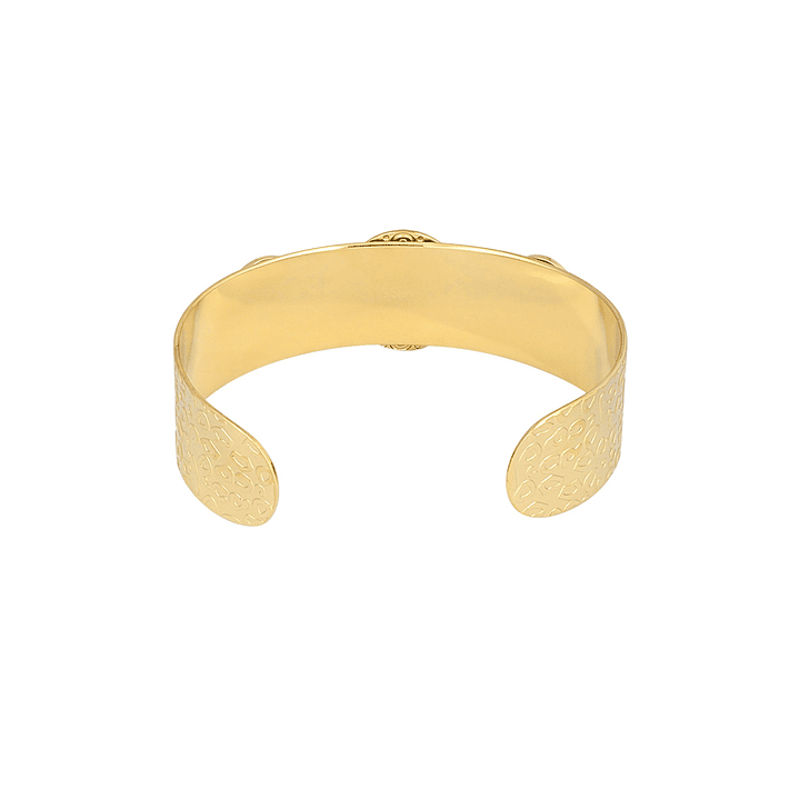 Pulseira Cuff Dourada Royale com Pedras Naturais 3