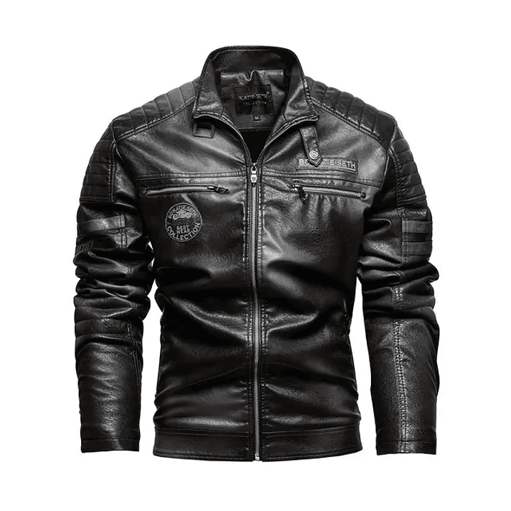 New Men's Leather Casual Motorcycle Slim PU Jacket 8