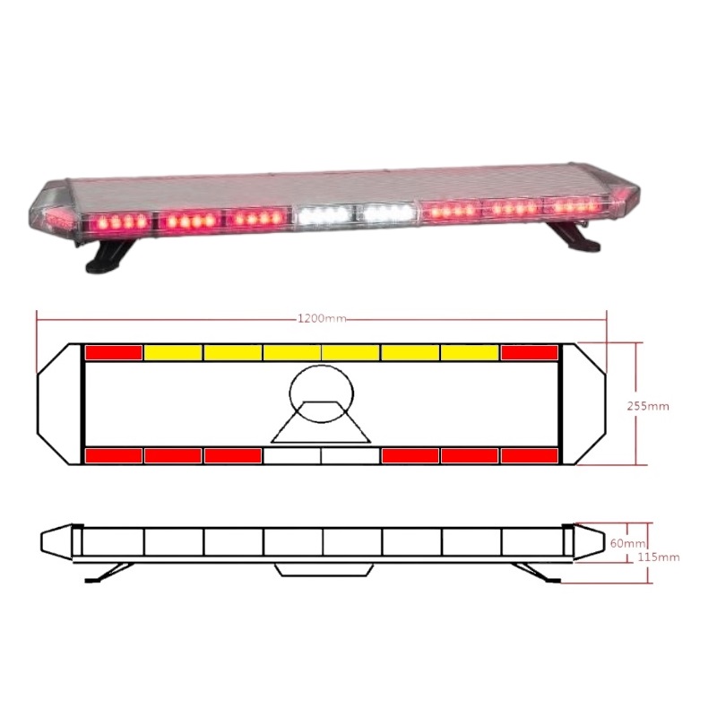 BALIZA 9001 LED 120 CM ROJO/ROJO FL AMBAR