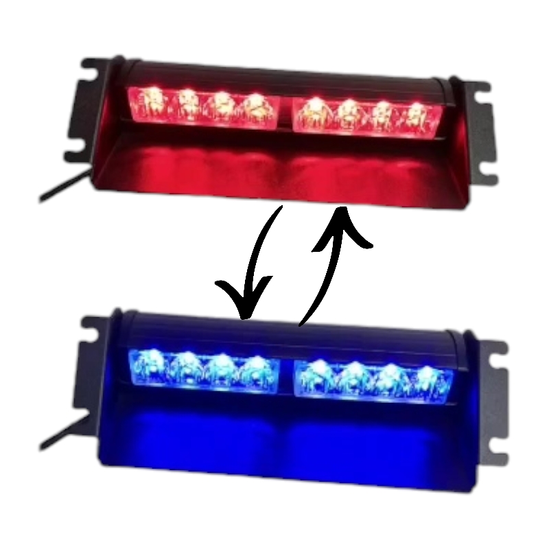 BALIZA PARABRISA DOS MODULOS AZUL O ROJO