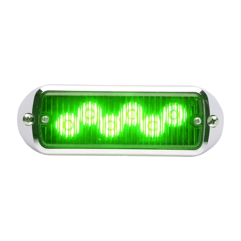 FOCO LATERAL CON BISEL CROMADO VERDE