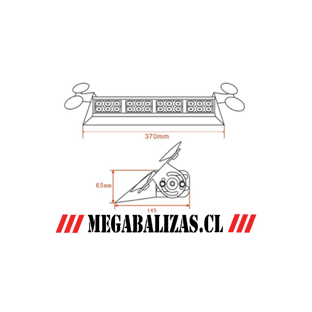 BALIZA INTERIOR DOS MODULOS 12 LED AZUL 3