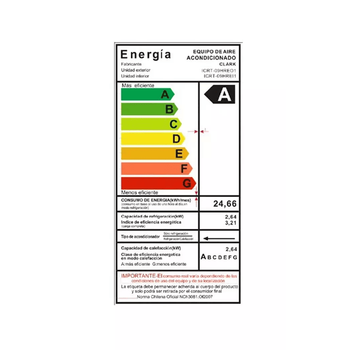Aire Acondicionado Clark Inverter R32 24.000 BTU Envío Gratis RM (Sin Instalación) 4
