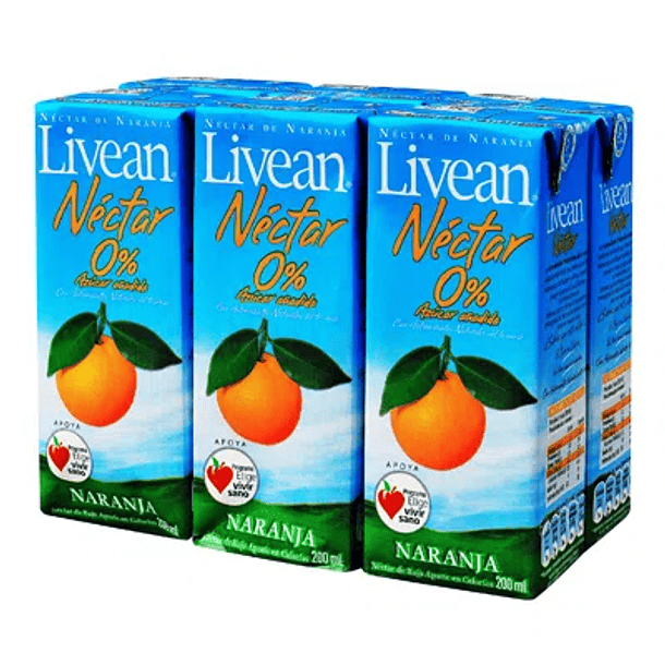 Jugos Livean naranja x6 