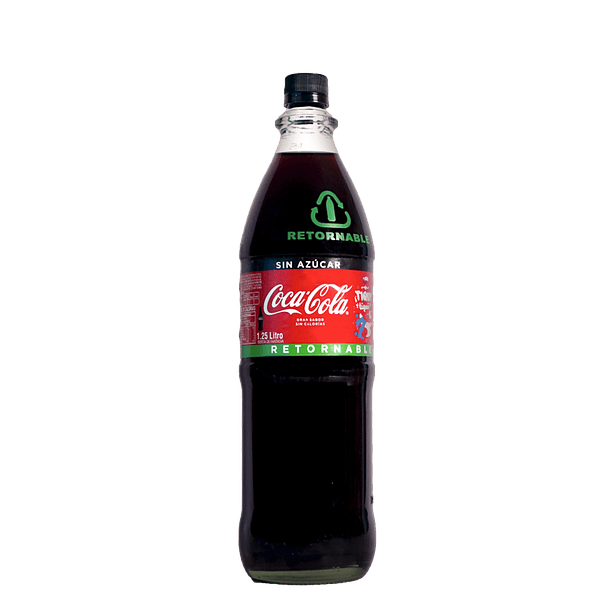 Coca cola 1.25 sin azúcar retornable. 