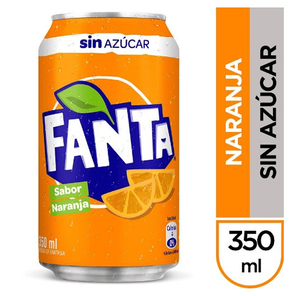 Fanta lata de 350 cc sin azúcar  