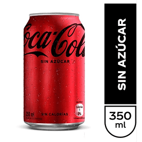 Coca cola lata sin azúcar 350 cc.