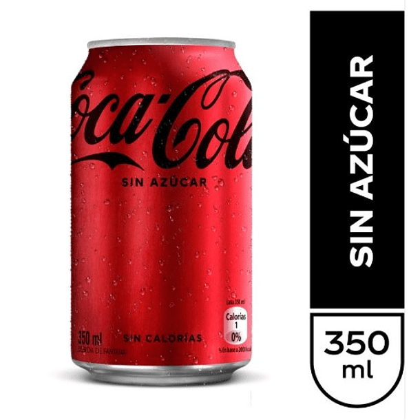 Coca cola lata sin azúcar 350 cc. 
