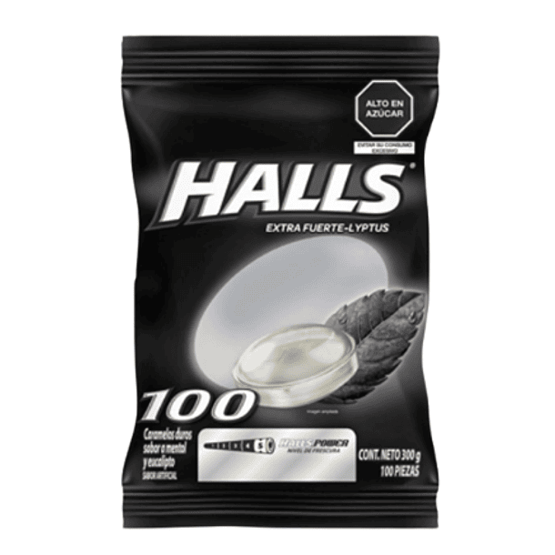 Halls extra fuerte bolsa 100u. 