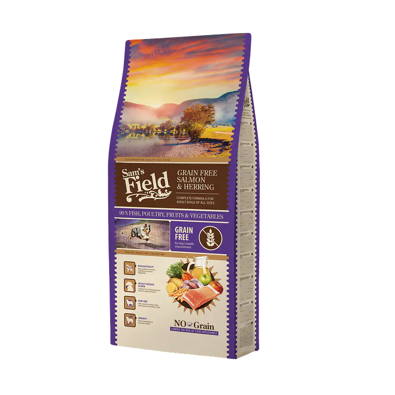 Sam's Field Grain Free Salmão e Arenque p/Adulto 13Kg