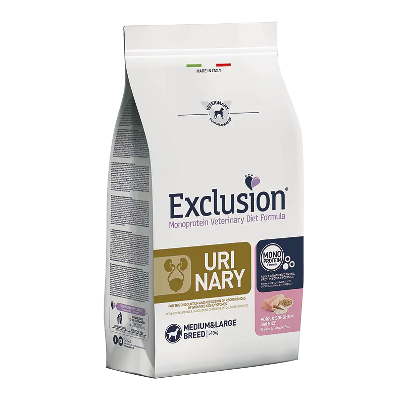 Exclusion Diet Urinary Porco, Sorgo e Arroz p/Adulto Médio/Grande 12Kg