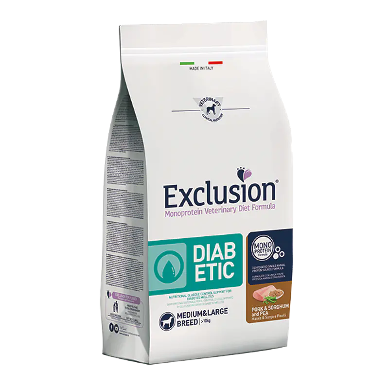 Exclusion Diet Diabetic Porco e Sorgo p/Adulto Médio/Grande 12Kg