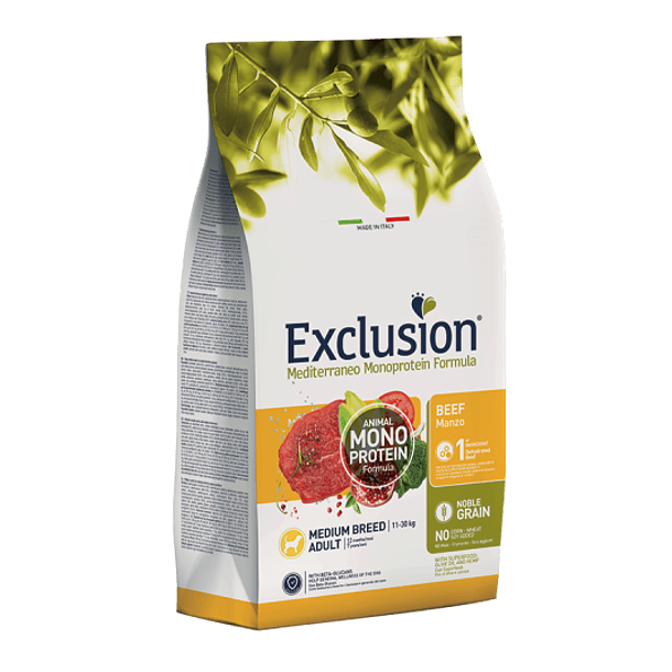 Exclusion Noble Grain Bife p/Adulto Médio 3Kg