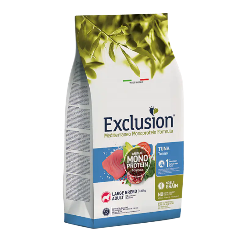 Exclusion Noble Grain Atum p/Adulto Grande 12Kg