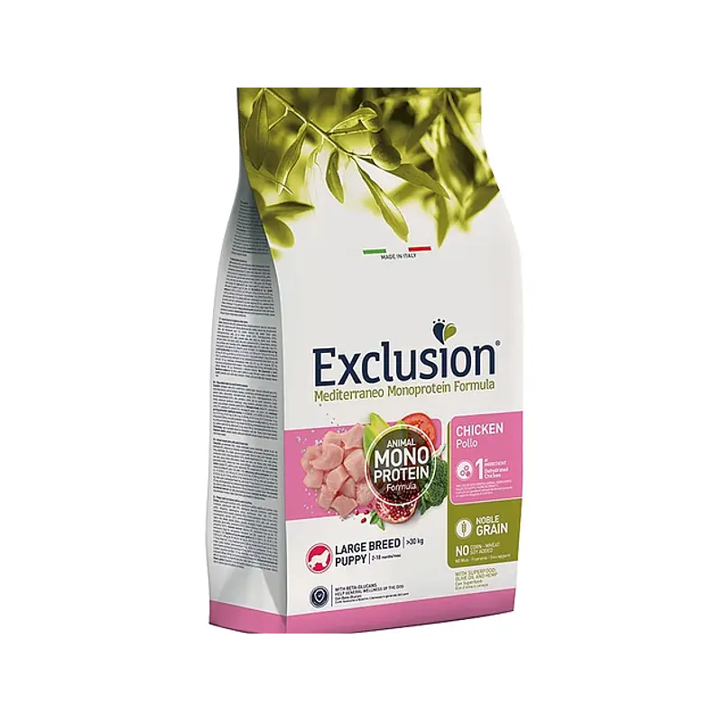 Exclusion Noble Grain Frango p/Cachorro Raça Grande 12Kg