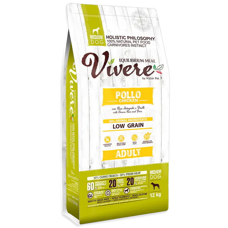 Vivere Low Grain Adulto Médio Frango 12kg