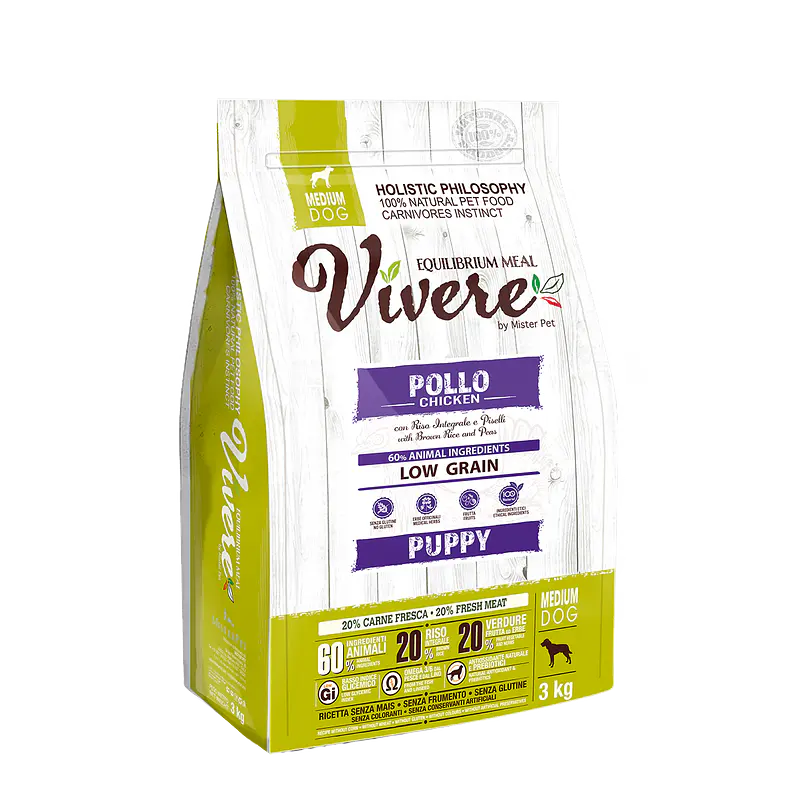 Vivere Low Grain Cachorro Médio Frango 3kg